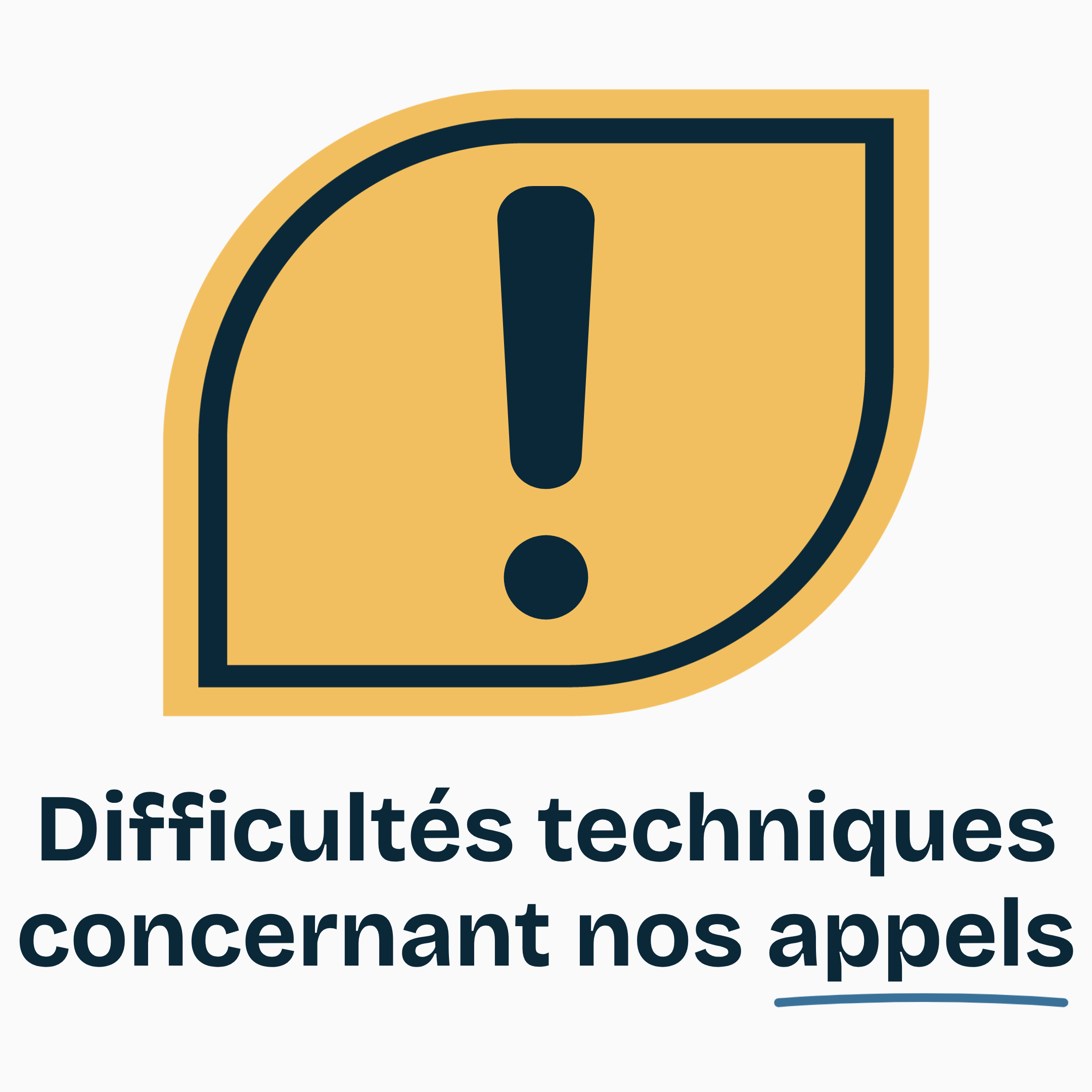 Difficultés techniques concernant nos appels